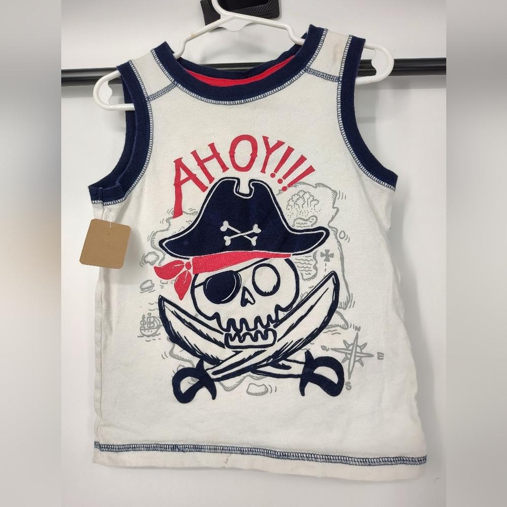 Healthtex Kids Pirate Tank Top - White and Navy Size 4T